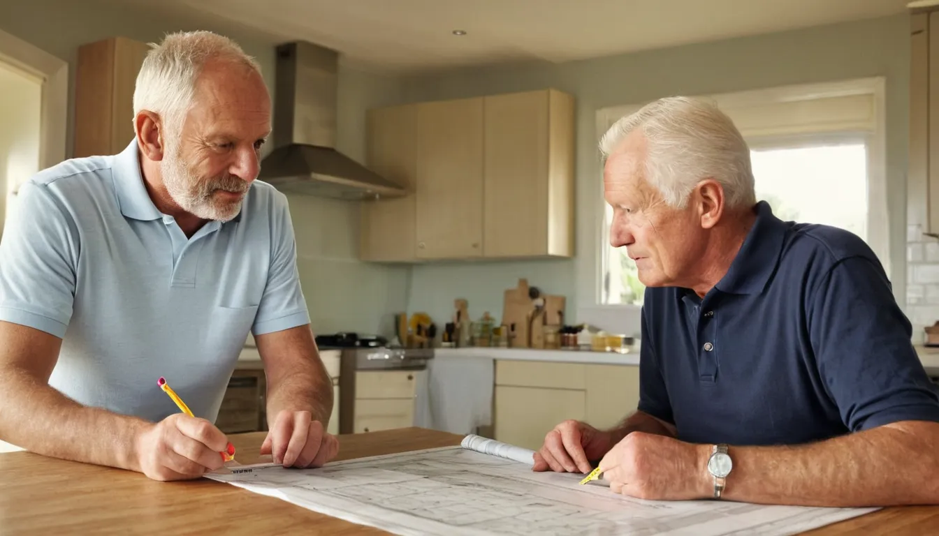 Provider reviewing bathroom plans with a homeowner in the Wilmington area